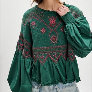 BNWT Free People Holly Long Sleeve Knit Top